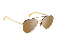 Occhiali Da Sole DAVID BECKHAM DB 1090/G/S, Uomo, Montatura Nera Con Dettagli Oro, Lenti Grigie, 59 Mm